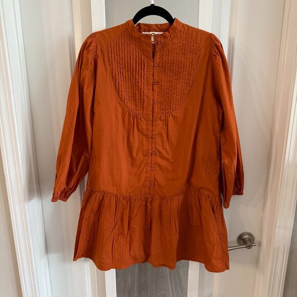 Anna Cate Orange Long Sleeve Mini Dress Size Medium - Picture 1 of 4